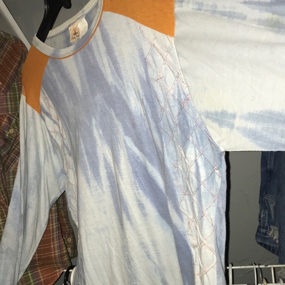 Blue and Orange Tie-Dye Long Sleeve Shirt - Picture 5 of 5